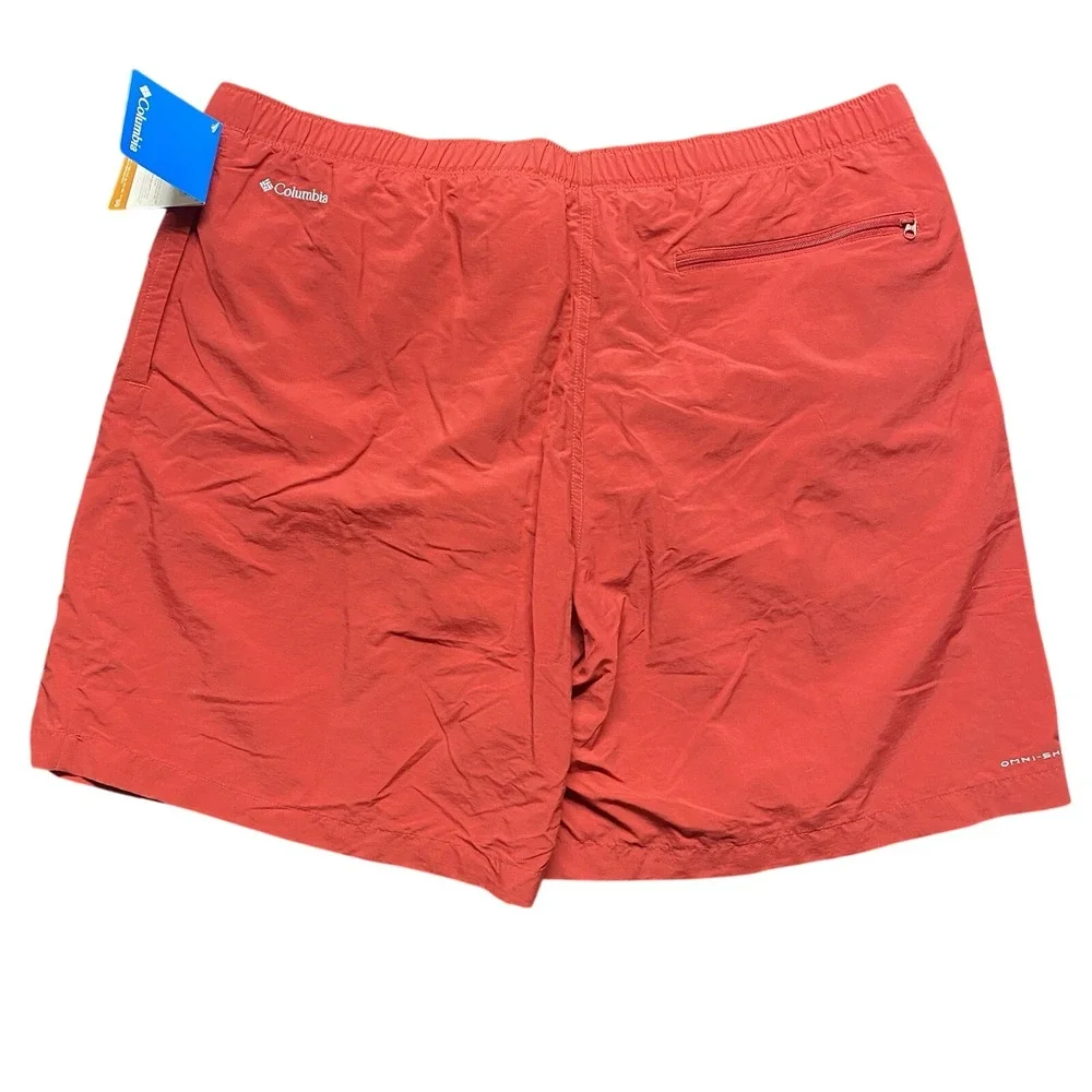 New Columbia Shorts Whidbey II Water Mens XXL Red Fishing Lined Swim Trunks